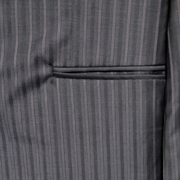 Fox Bros custom made men's grey pinned striped 3 buttons blazer - Picture 5 of 9
